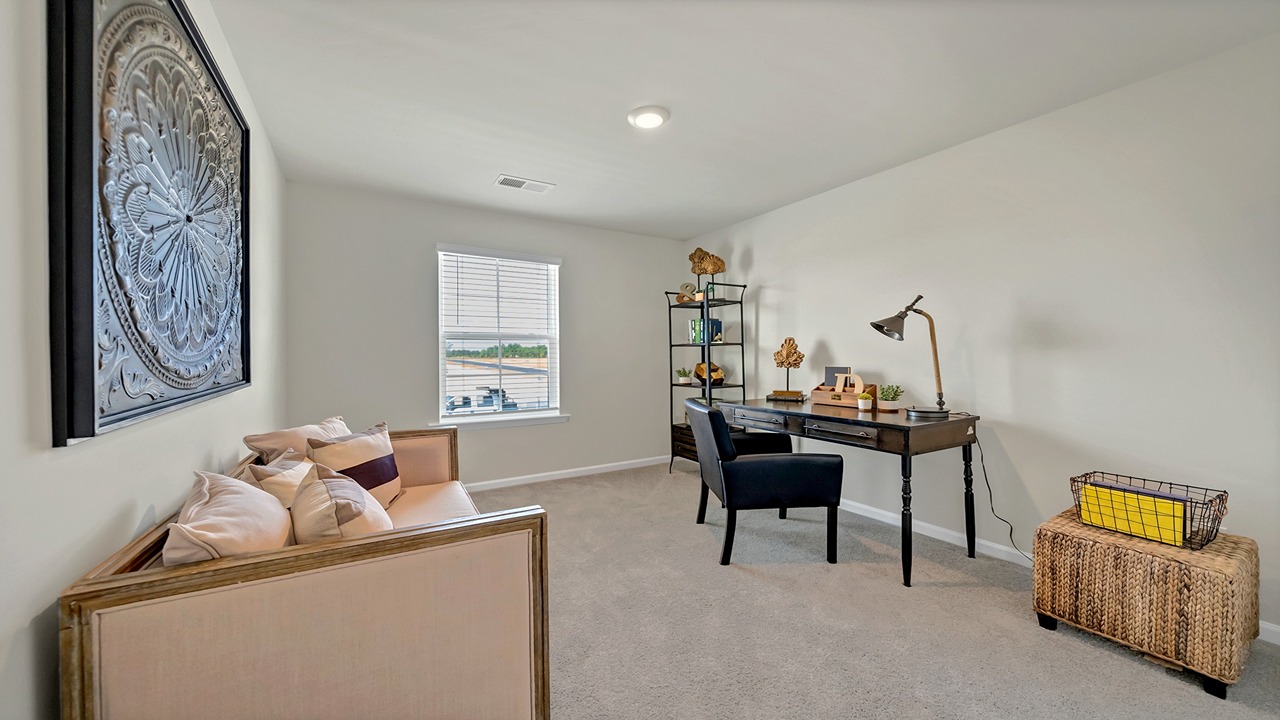 Bedroom 3 staged as an office space