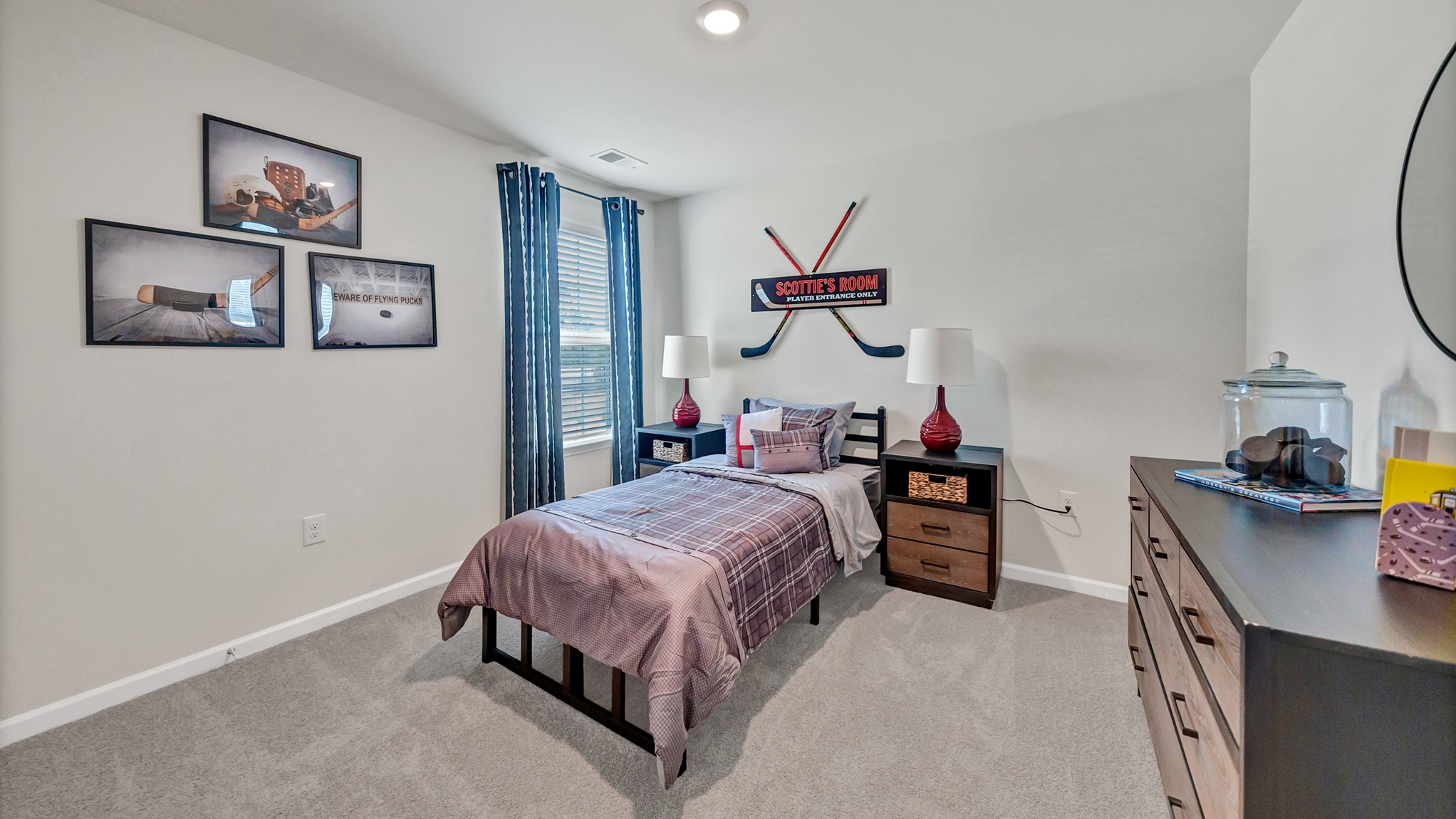 Bedroom 3 upstairs with a closet and window and carpet flooring