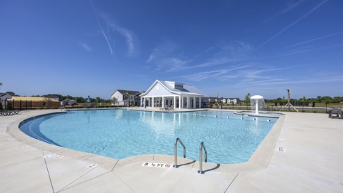 Spacious pool deck area.