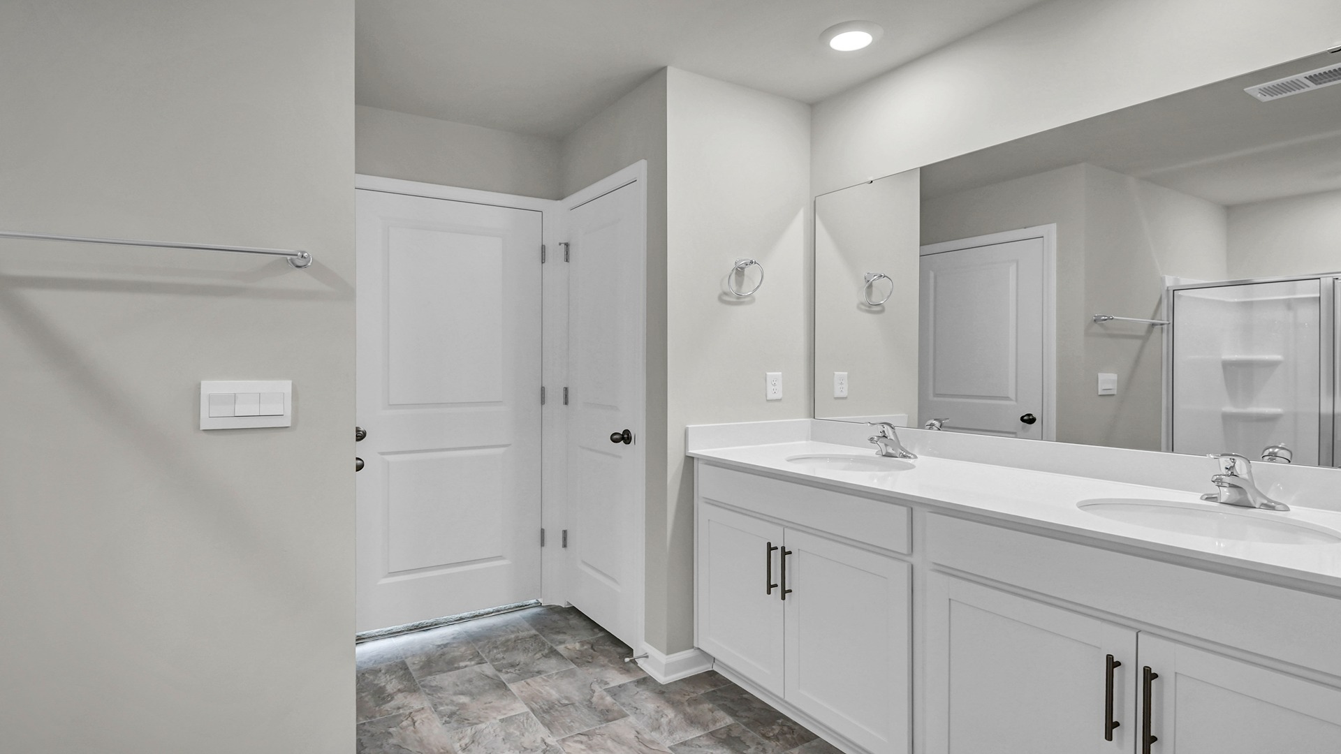 Double vanity and separate water closet