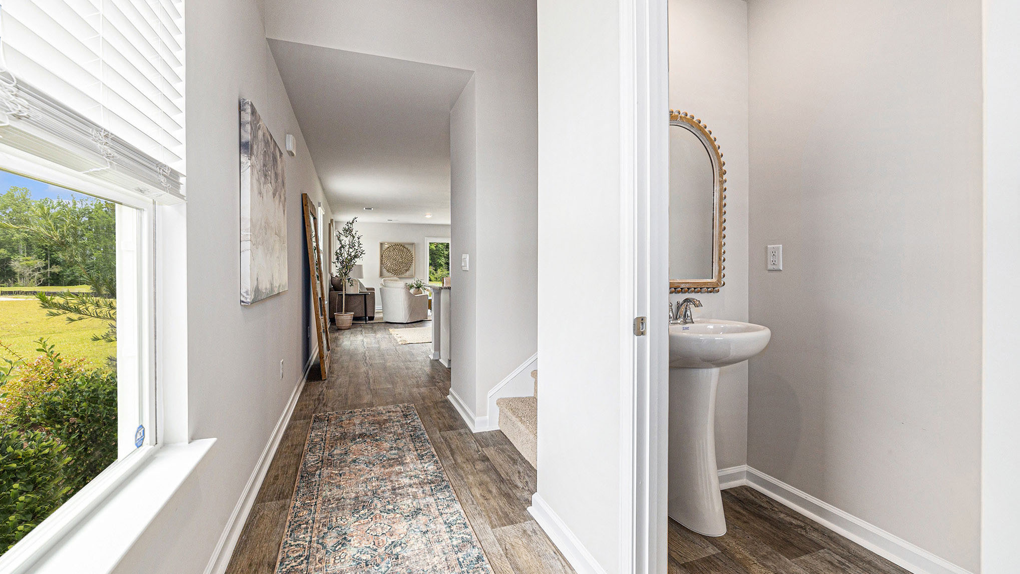 Back to the front foyer is the stairway to upstairs