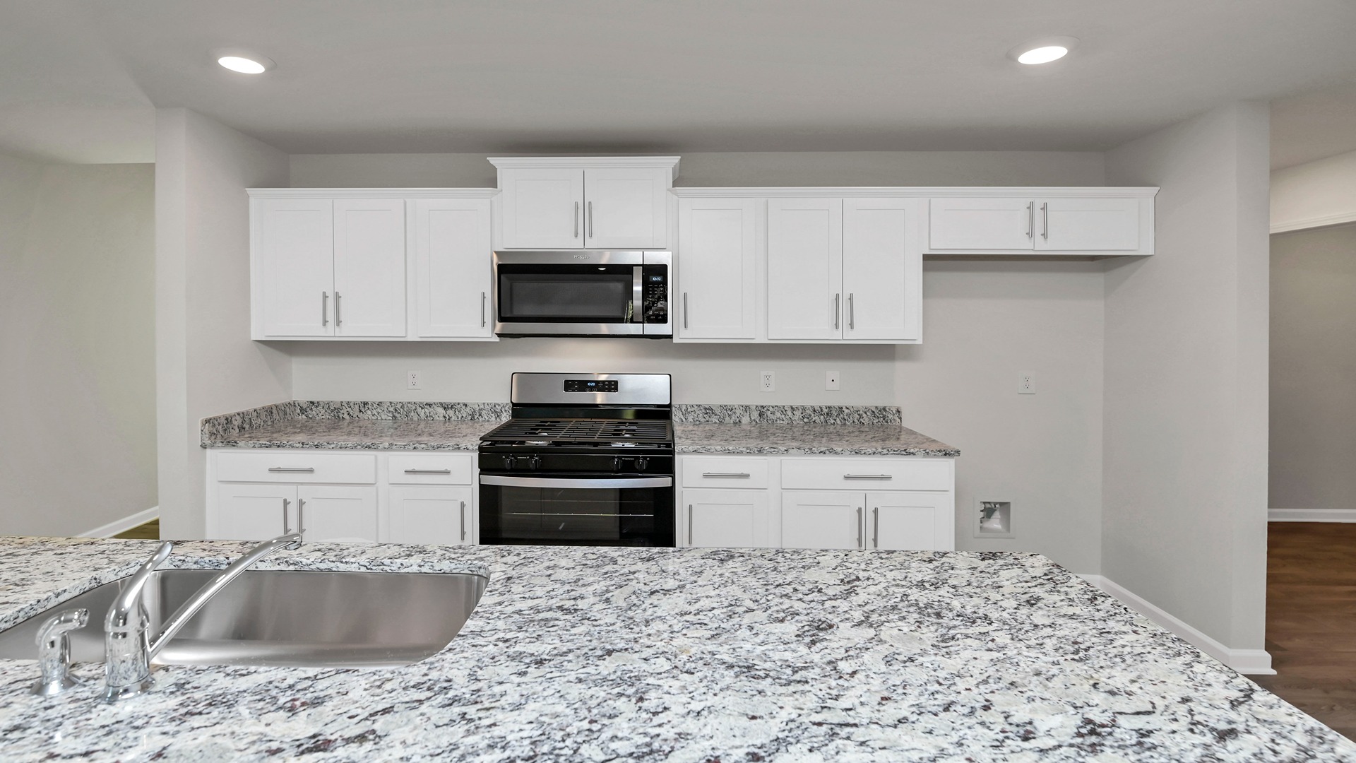 Beautiful granite countertops in kitchen