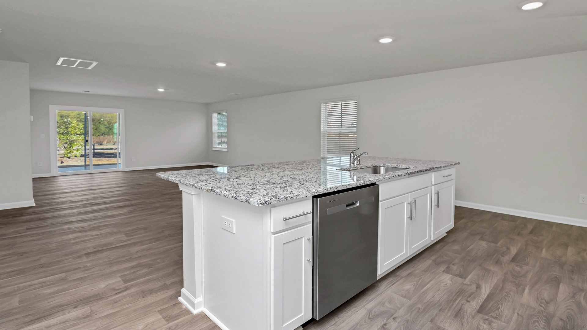 Dishwasher and sink on floating island