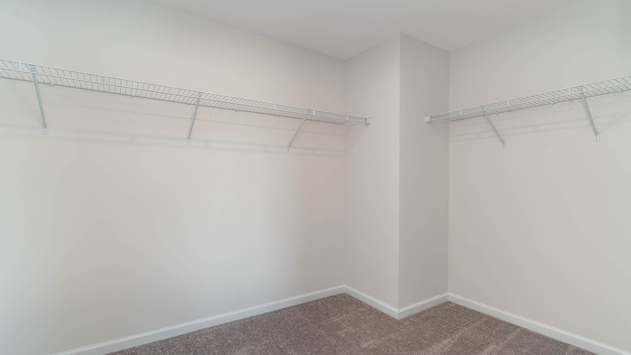 Spacious walk-in primary closet
