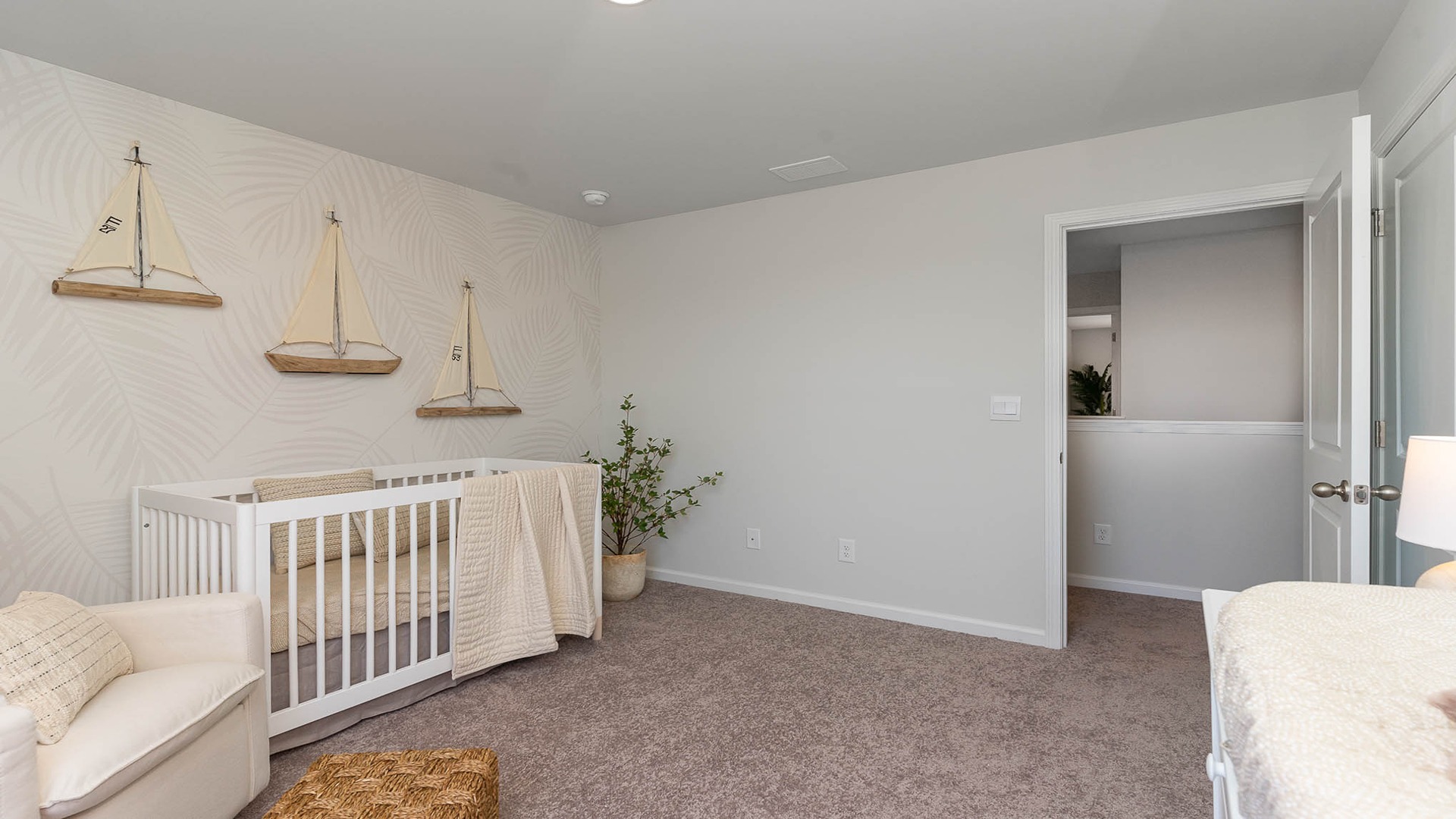 Bedroom 4 staged as a nursery