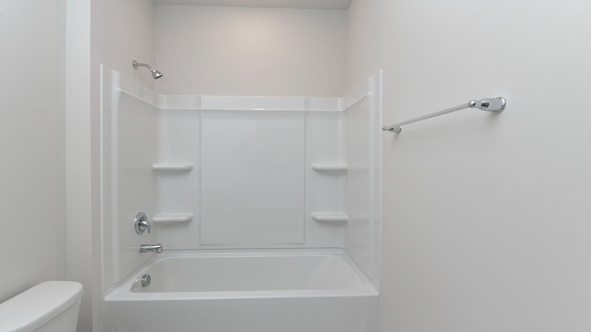 Shower tub combo in Kerry bathroom 2 towards the front of the home