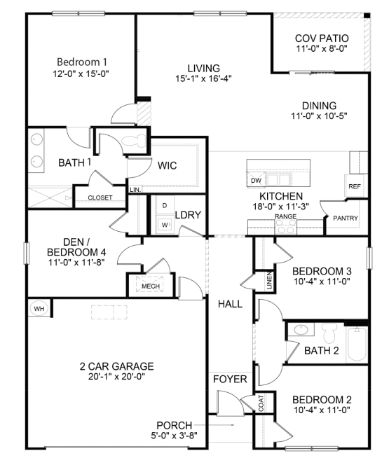 Cali Floor Plan Image - Ranch-style home in SC