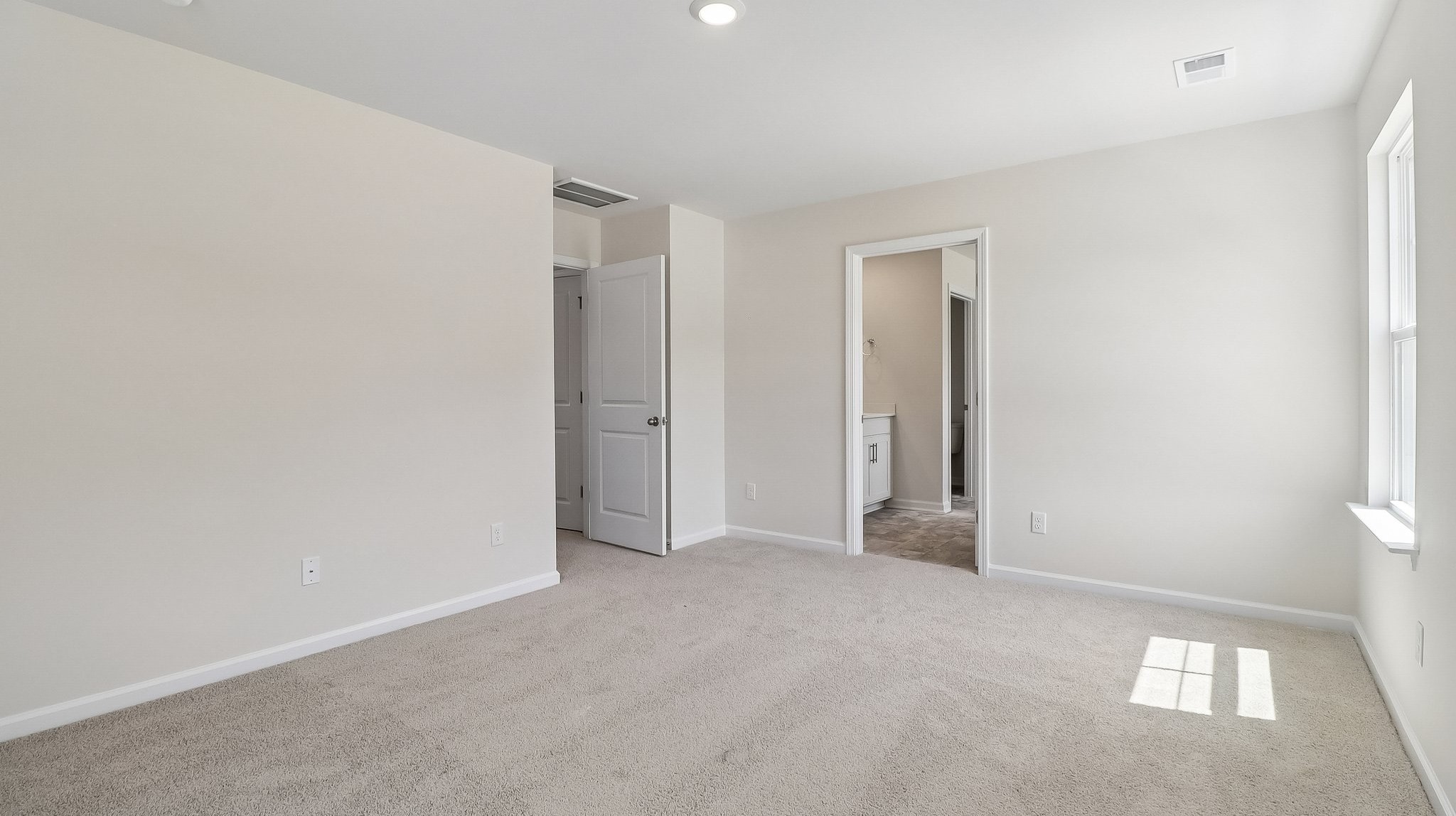 Private walk-in closet in the primary suite