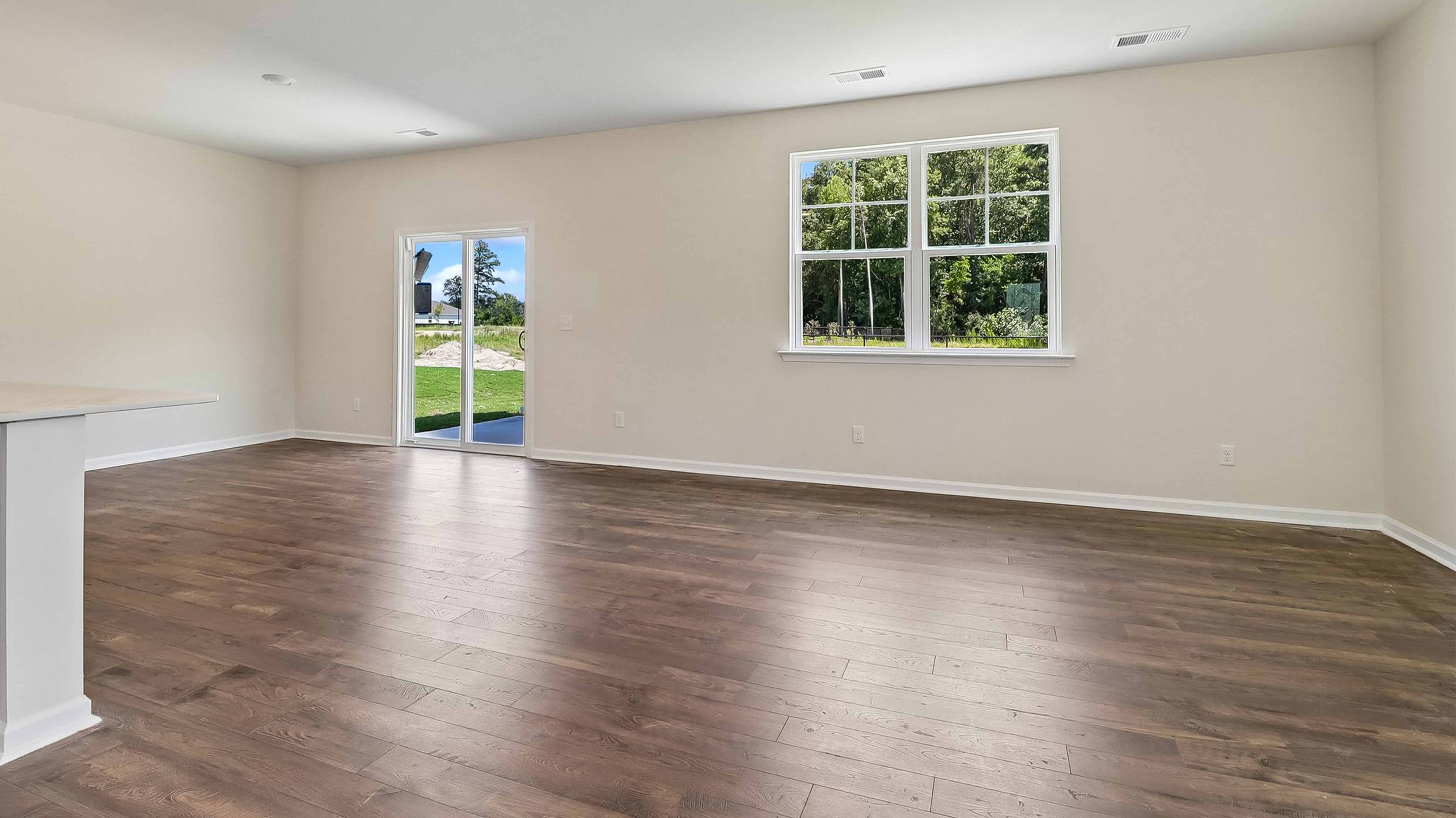 RevWood flooring finishes the dining and living areas