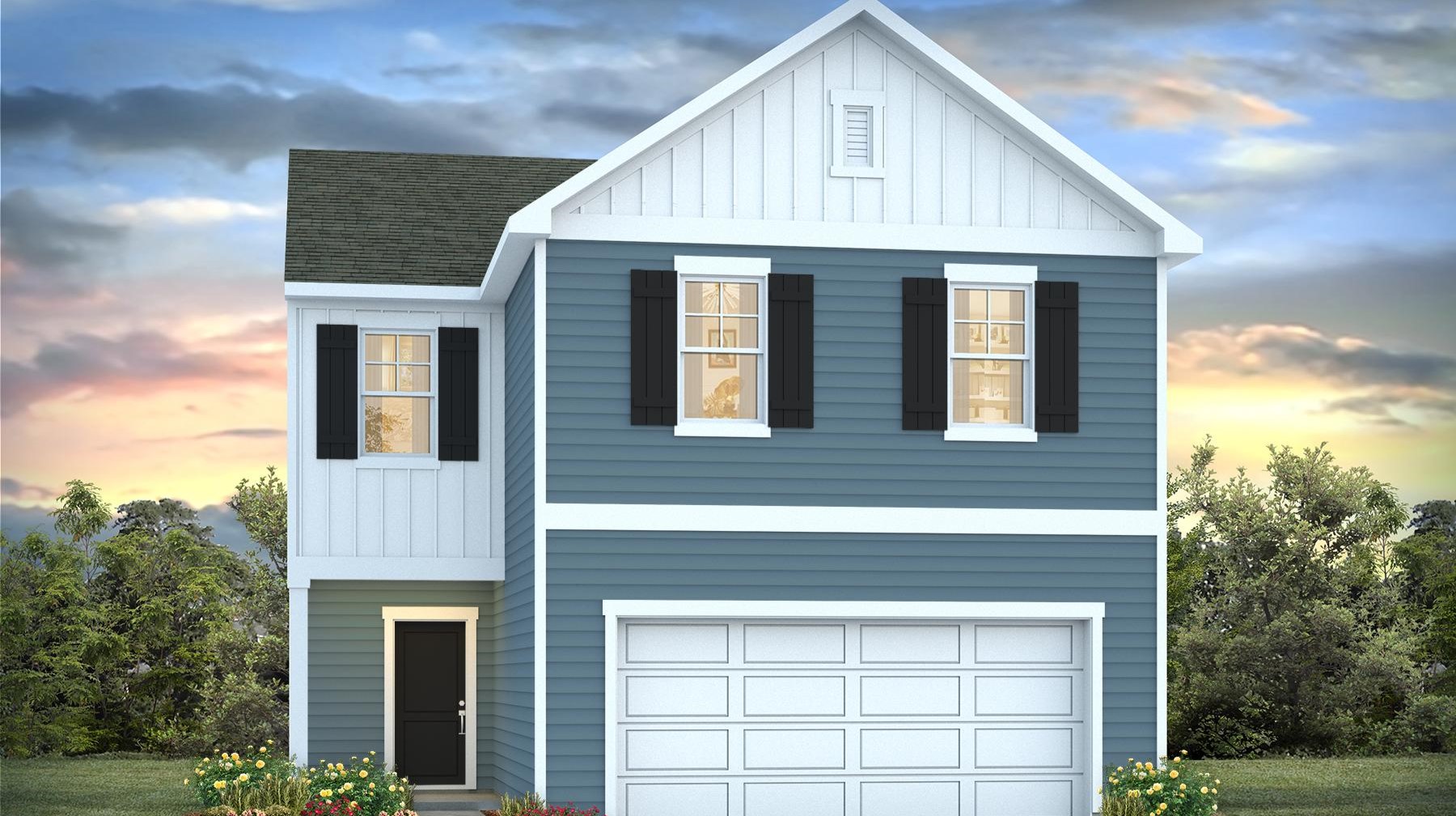 Aisle L elevation with Hardie Plank siding