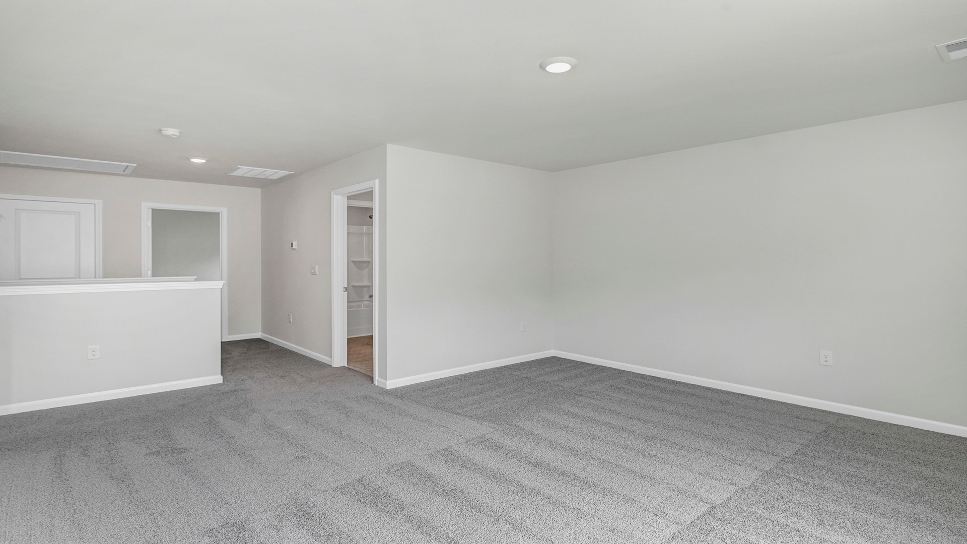 Carpeted upstairs living area