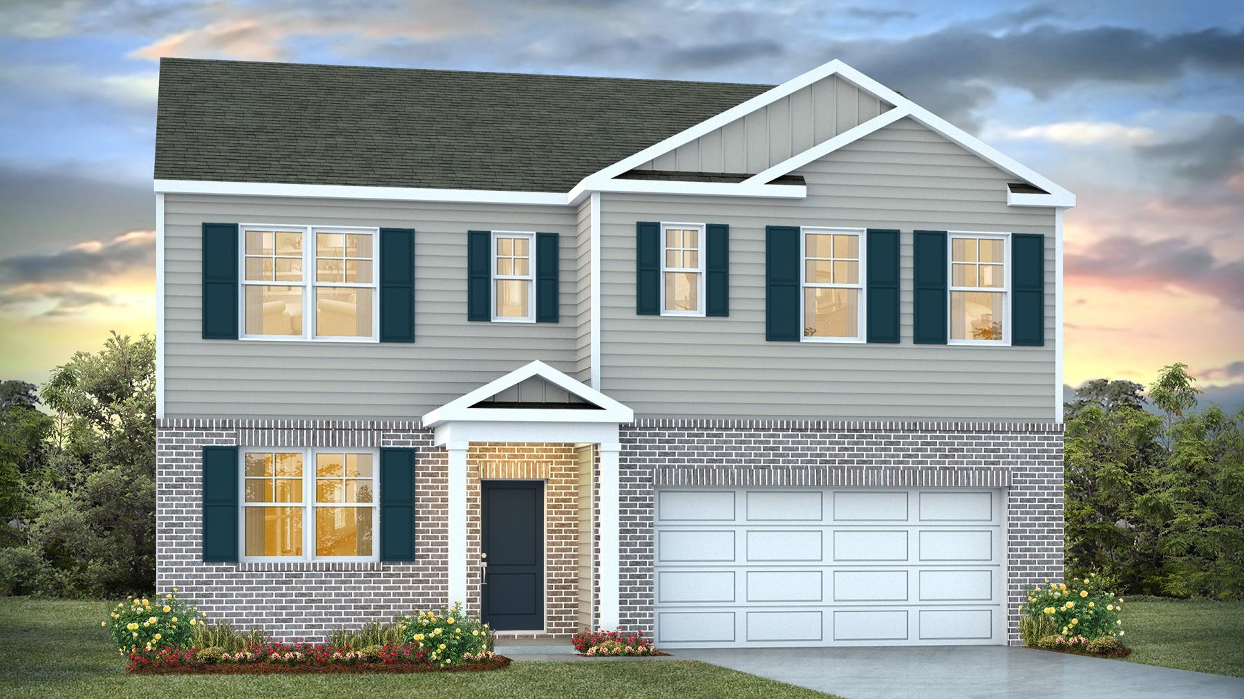 Two-story home for sale in Gilbert with Hardie Plank and brick siding