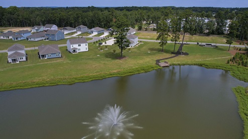 Some homes have pond access and view right from their back patios