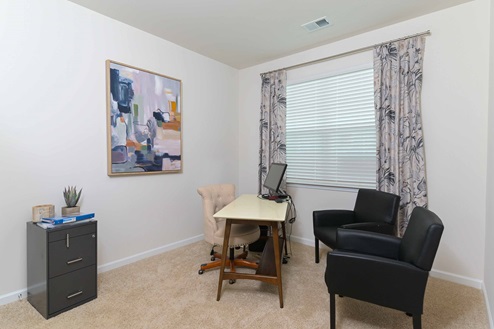 Bedroom 3 staged as an office space