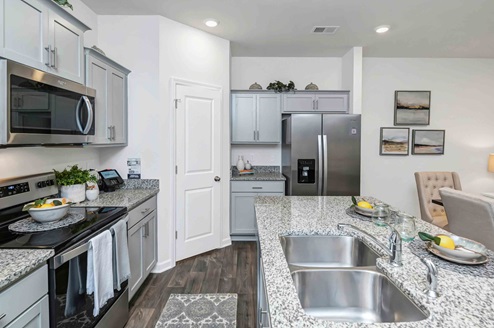 Conway Kitchen with gray cabinetry