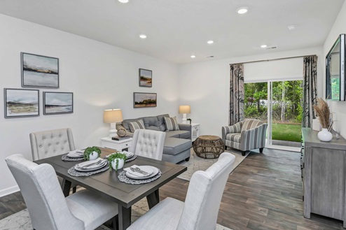 Access to back patio through glass sliding doors