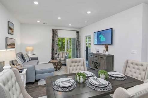 Dining and living areas