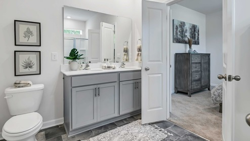 Conway Primary Bath with Gray Cabinets
