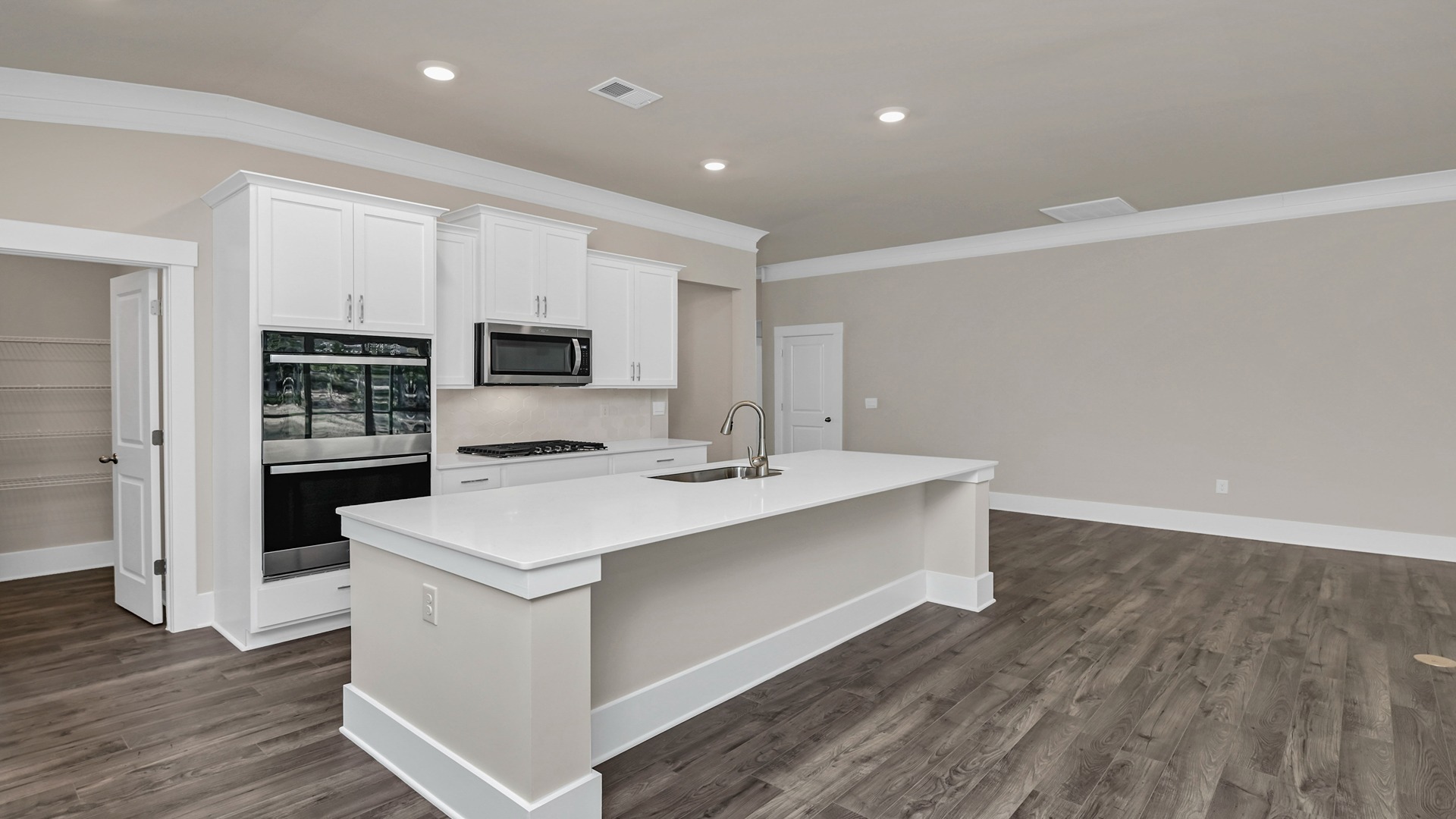Walk-in kitchen pantry at the other side of the Eaton kitchen