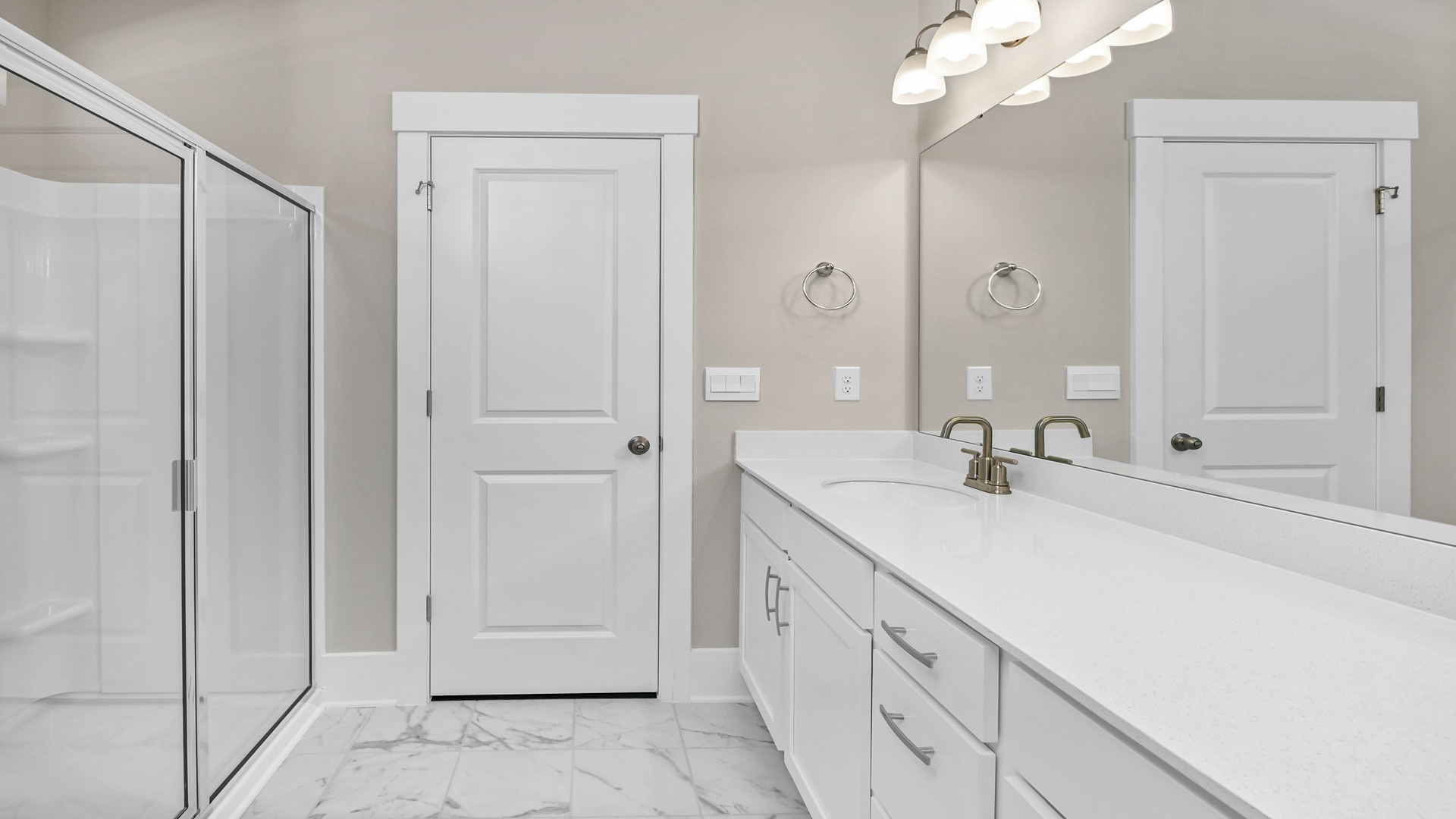 Standup shower in primary bathroom