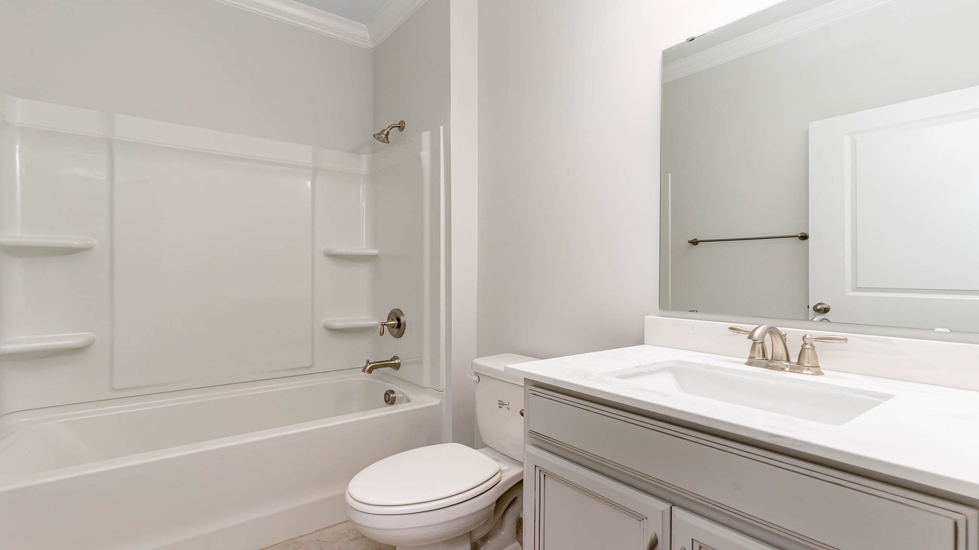Bathroom 2 located between and shared by bedrooms 2 and 3 in the Madison floorplan