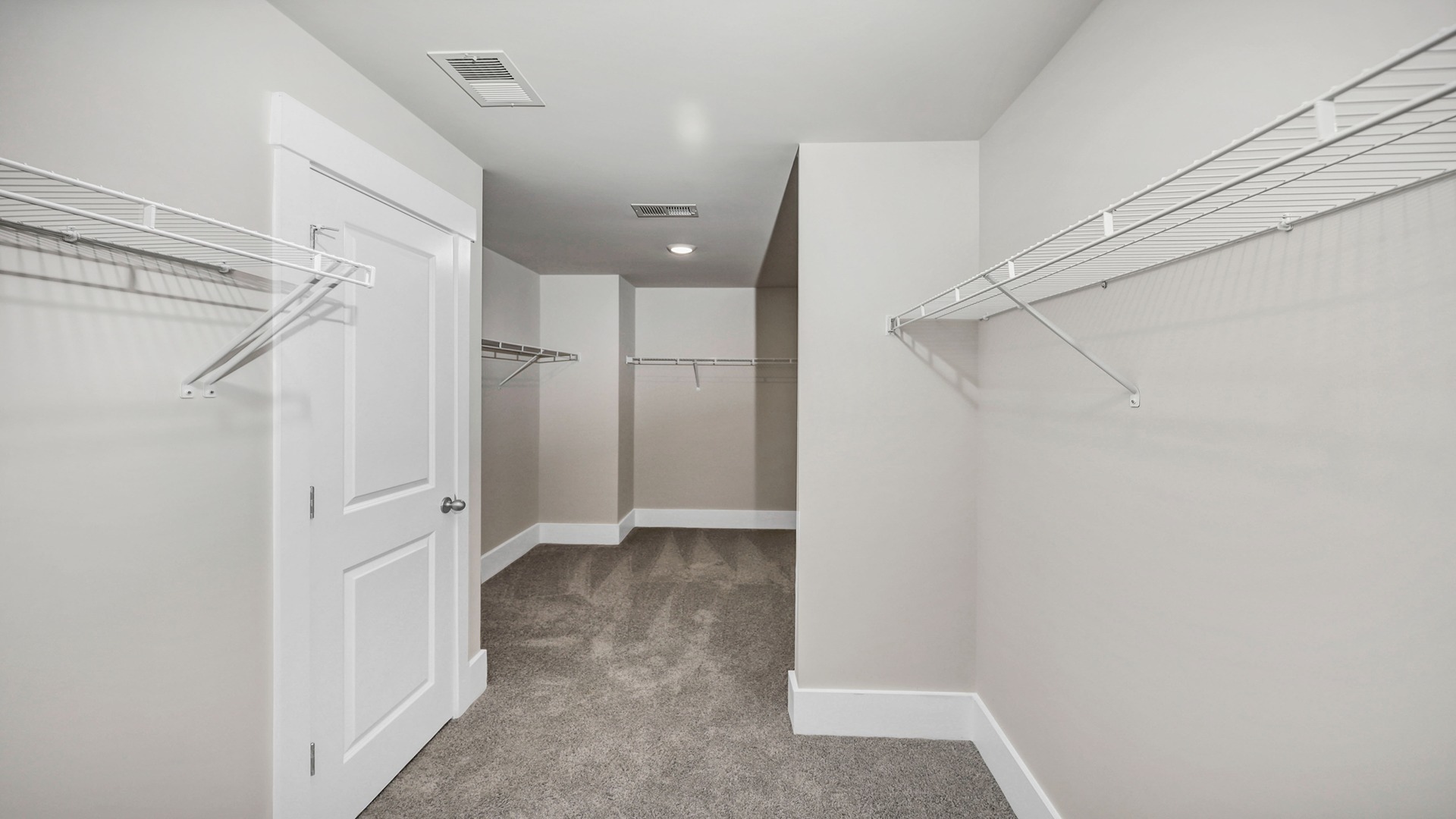 Spacious walk-in primary closet
