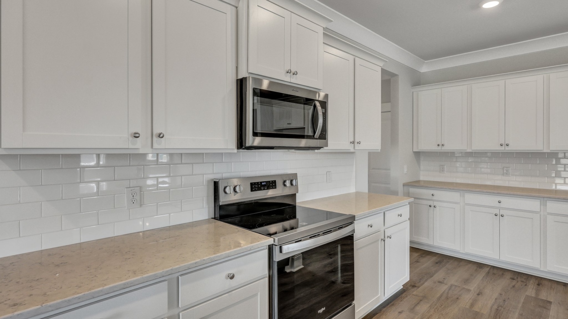 New stainless-steel appliances come in the new construction kitchen