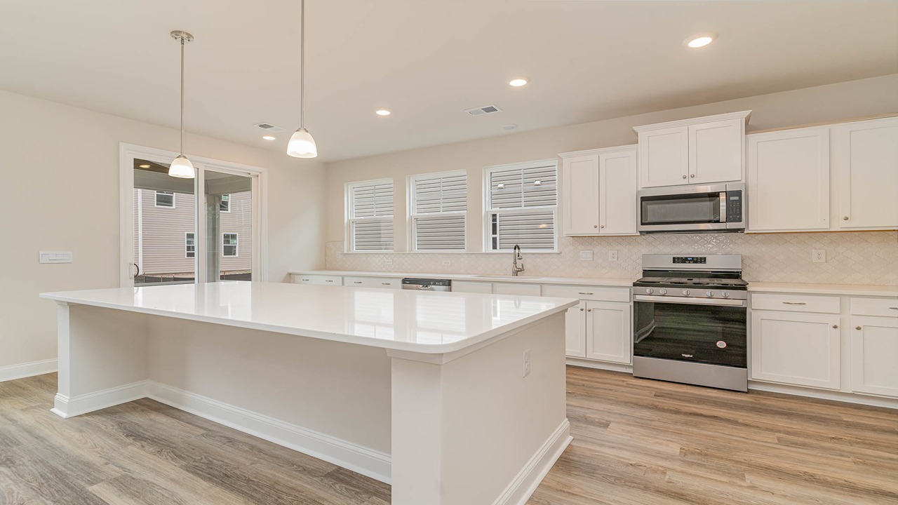 Forrester kitchen with white quartz countertops