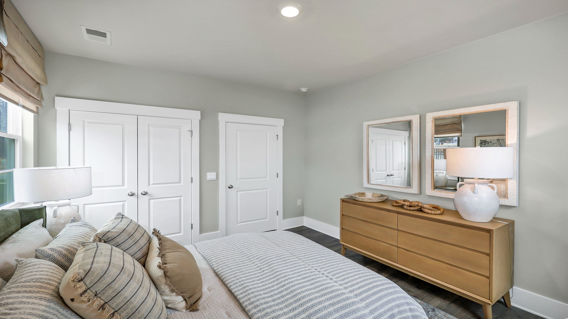 French doors in bedroom 4 of the Harbor Oak in Lake Tide Summit