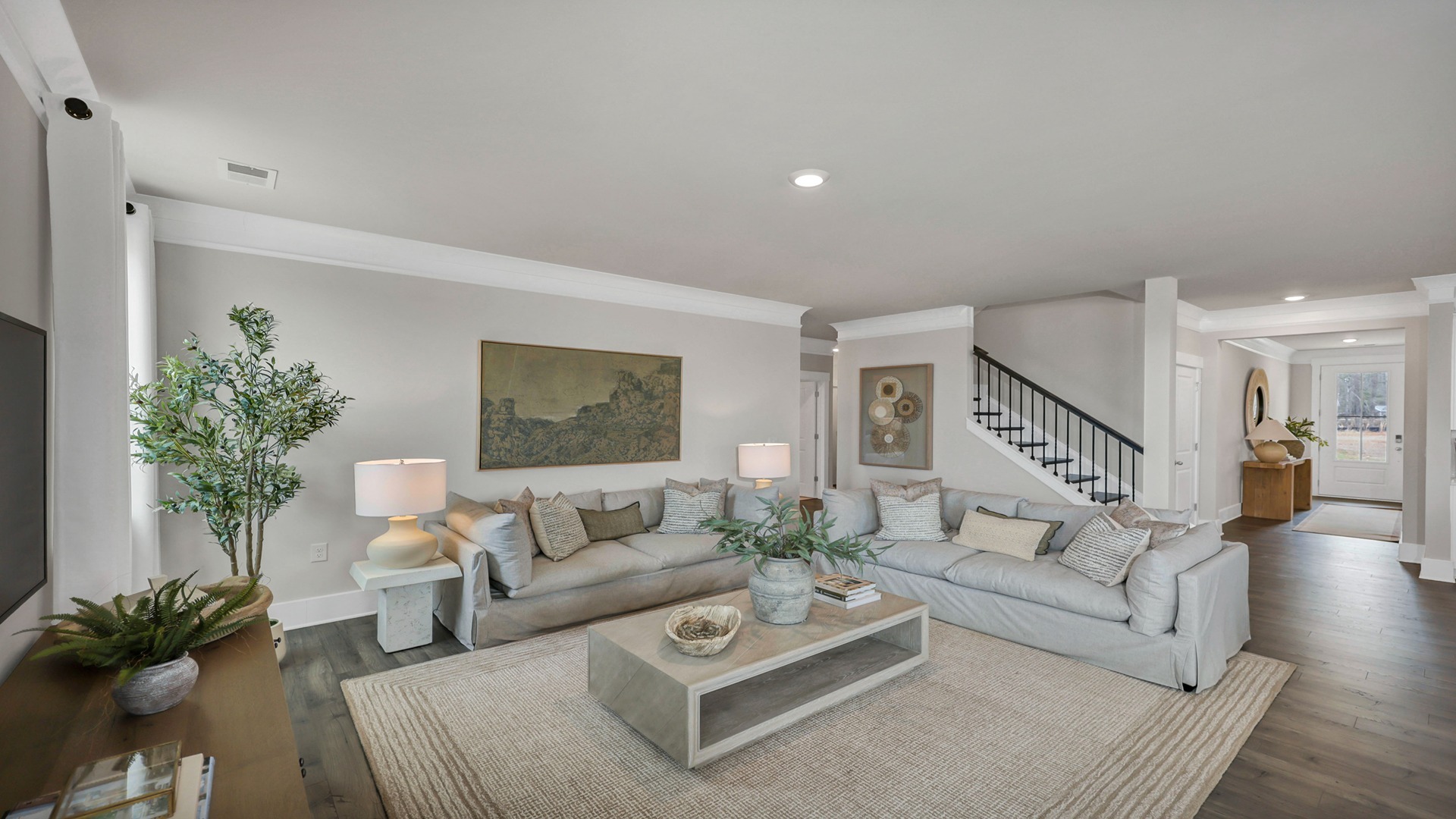 Spacious living area off the kitchen and dining spaces