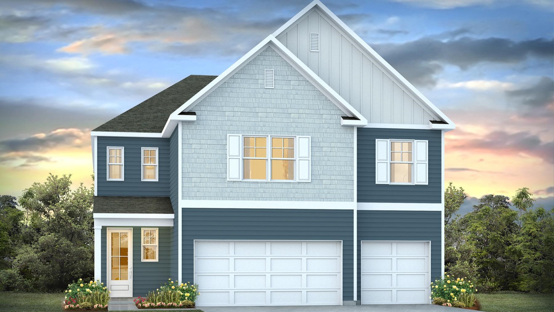 Glencoe R elevation with shake and Hardie Pank siding for sale in Chapin, SC
