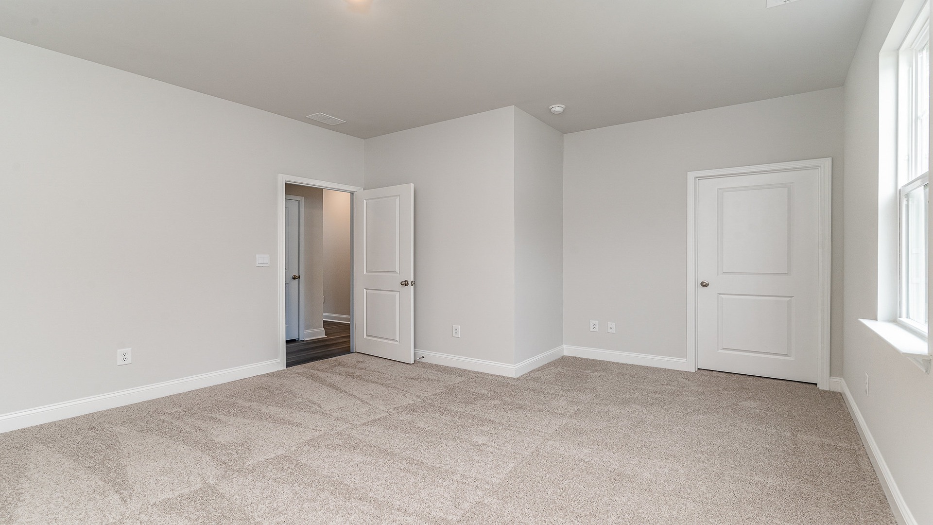 Bedroom 5 downstairs with 2 windows and a walk-in closet