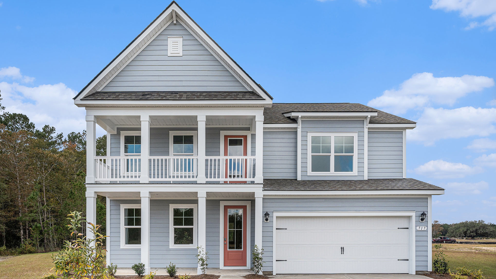 Harbor Oak two-story home with double stack front porches