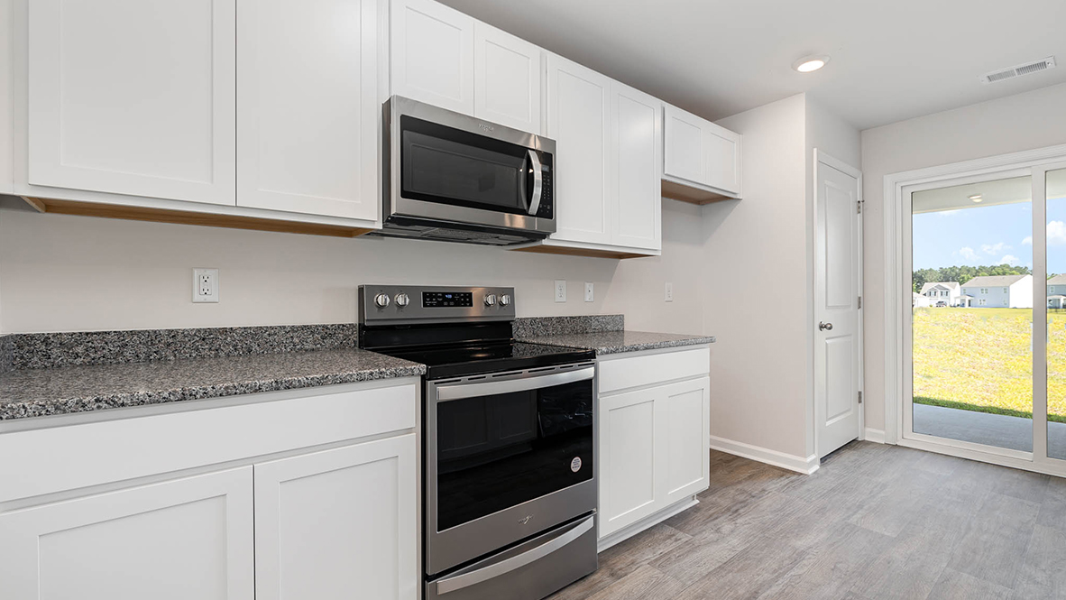 Stainless steel appliances in the kitchen
