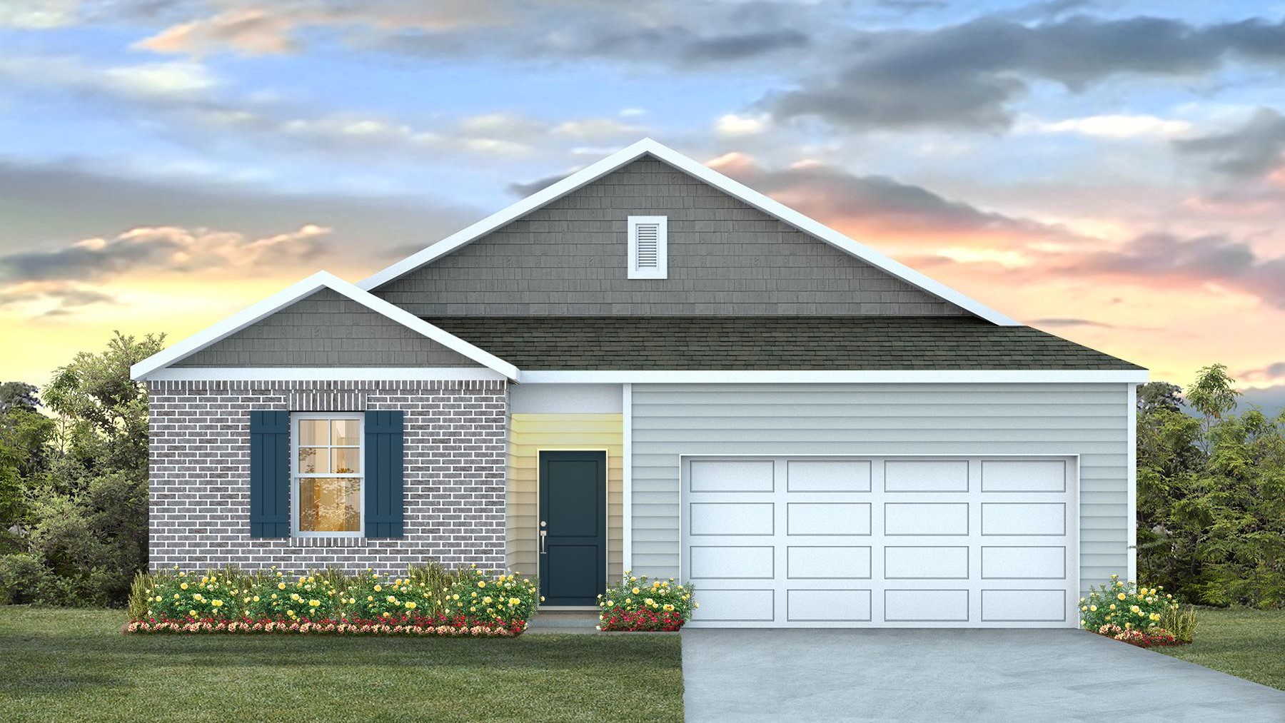 Single-story 3-bedroom house for sale in Lugoff, SC with a 2-car garage