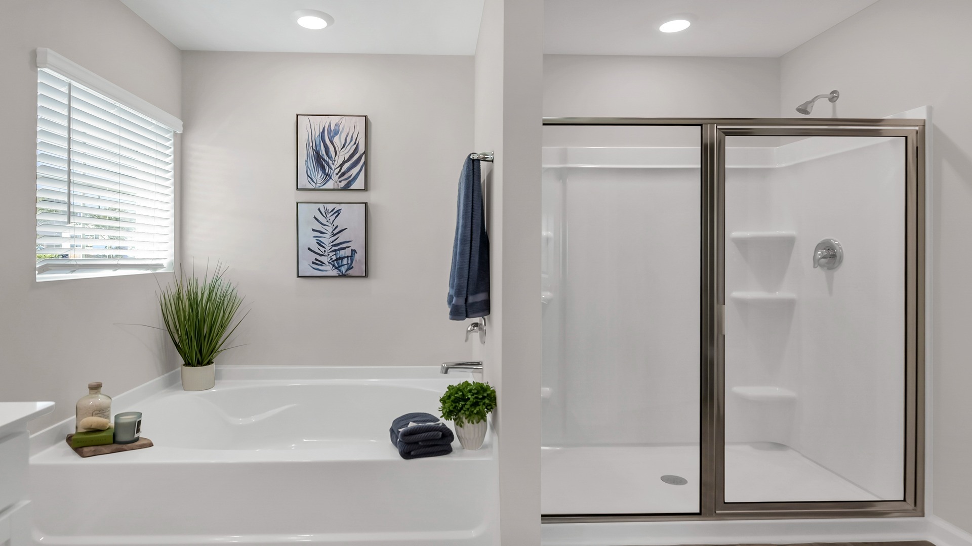 Primary bathroom with tub & standup shower