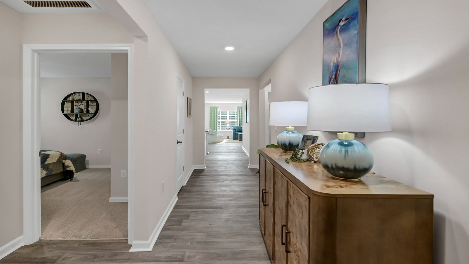 Front hallway/foyer leads to remaining 2 bedrooms and bathroom