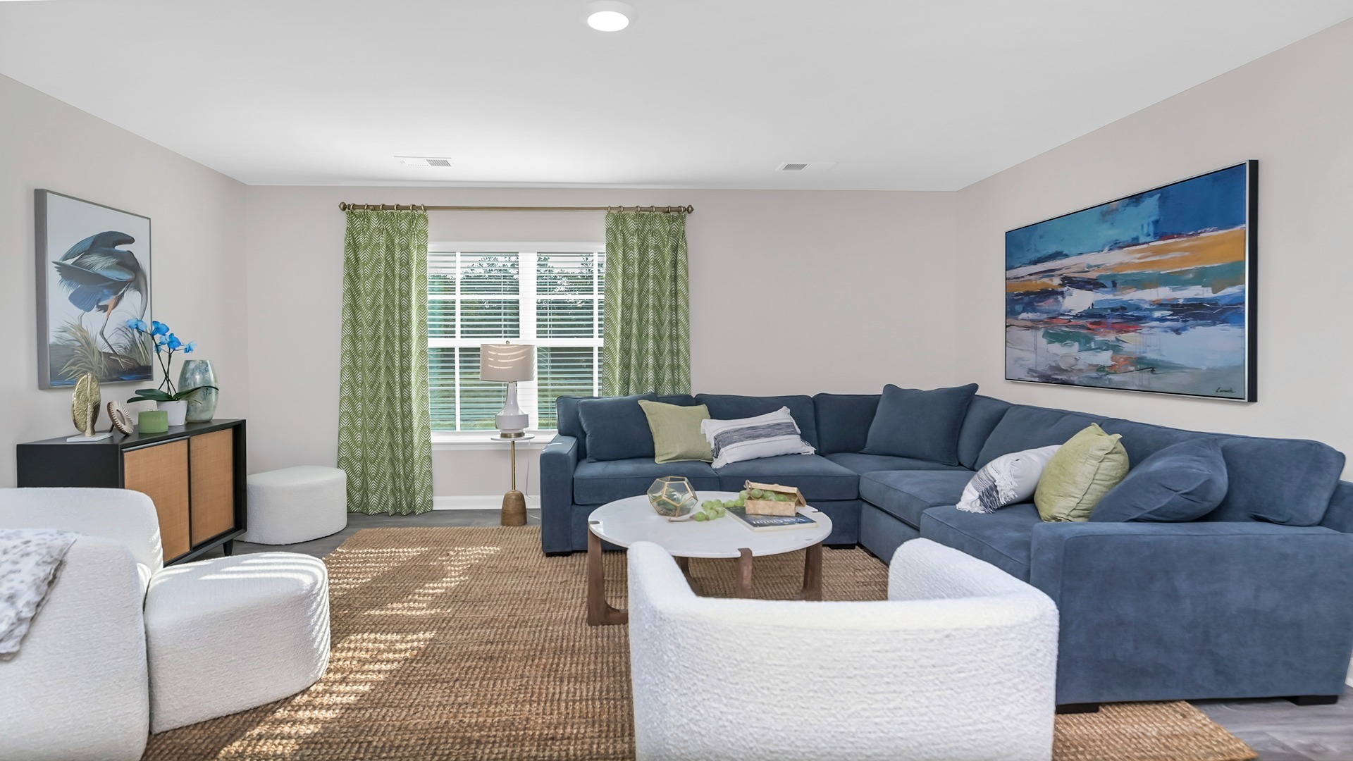 Spacious living area with natural light