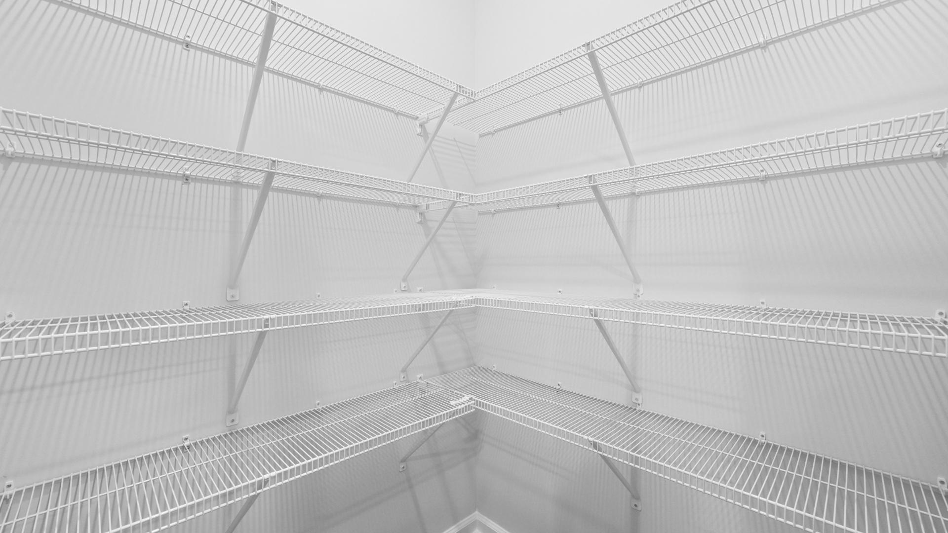 Spacious, walk-in corner kitchen pantry