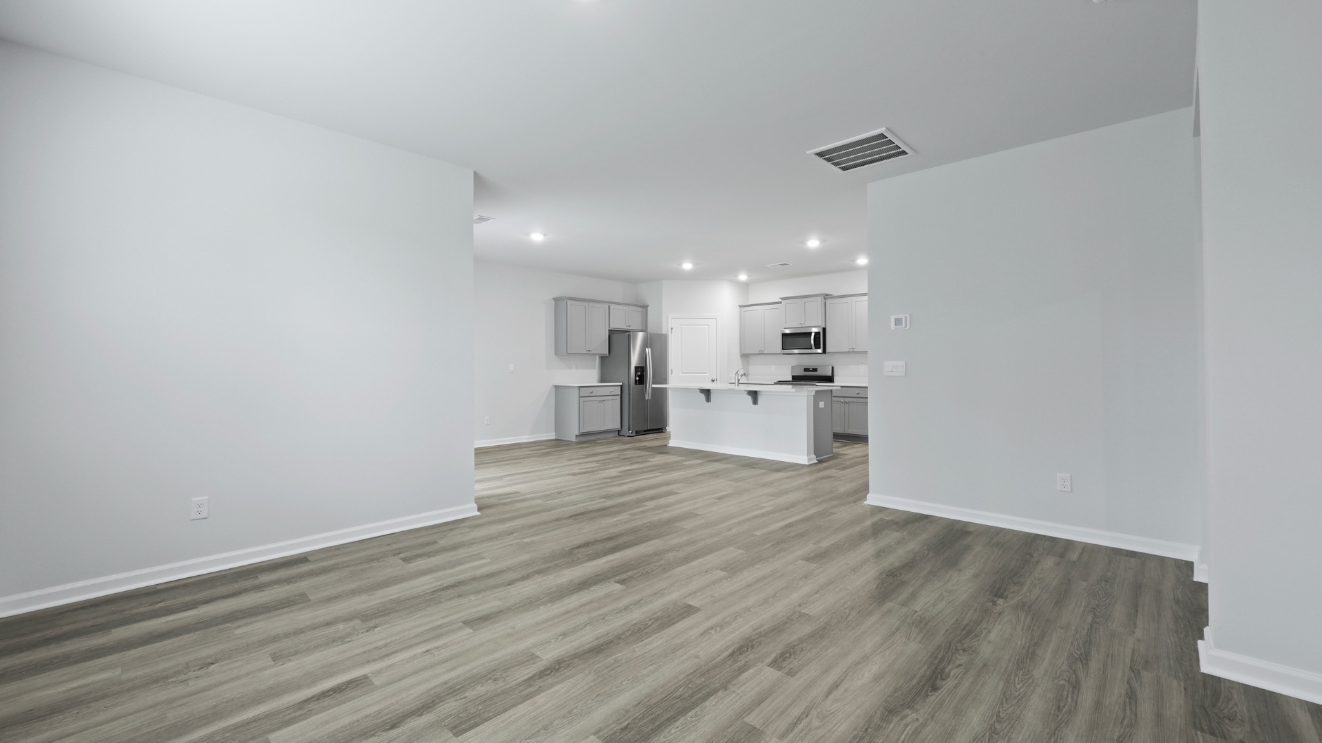 Cali living area with views of the kitchen space