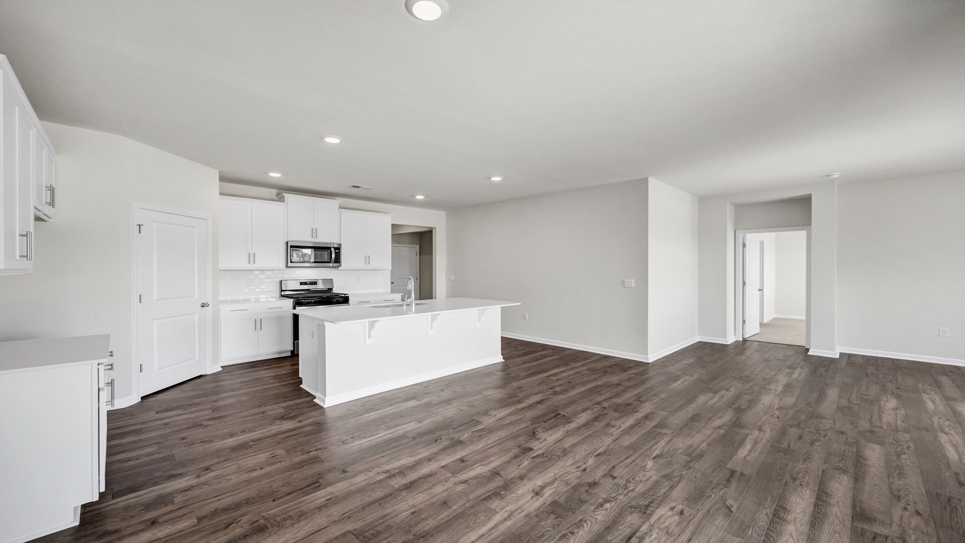 Open main living areas and kitchen