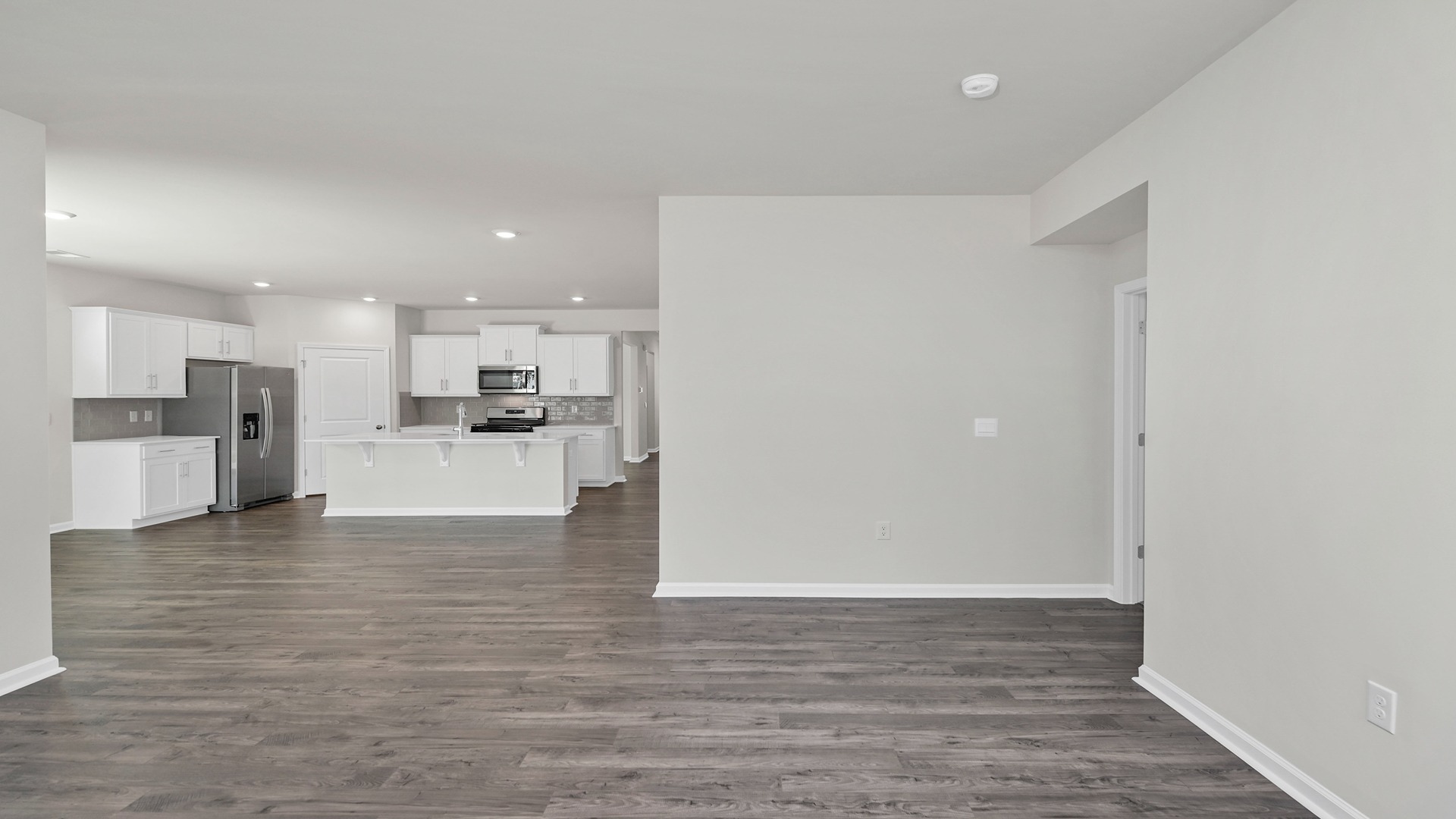View of kitchen from living area