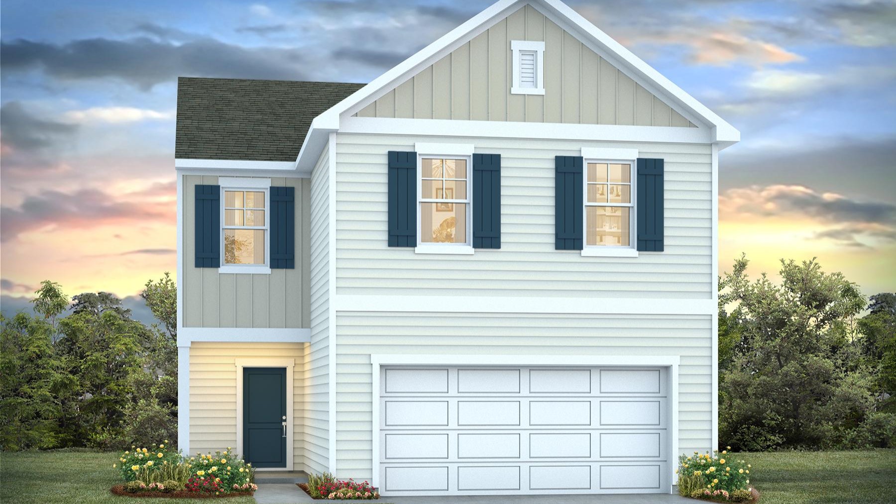 Two-story, 4-bedroom house for sale in Lugoff, SC with a 2-car garage
