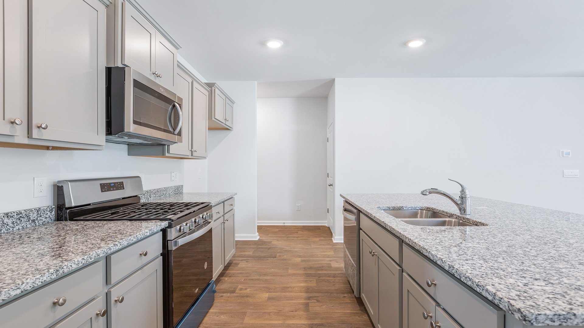Granite countertops finish the kitchen space