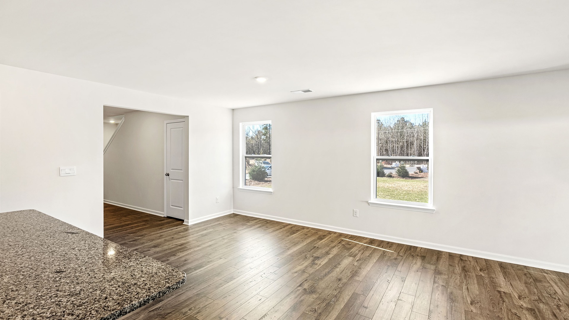 Dining area with several windows for natural light