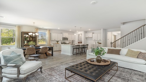 The Harbor Oak features an open concept first floor.