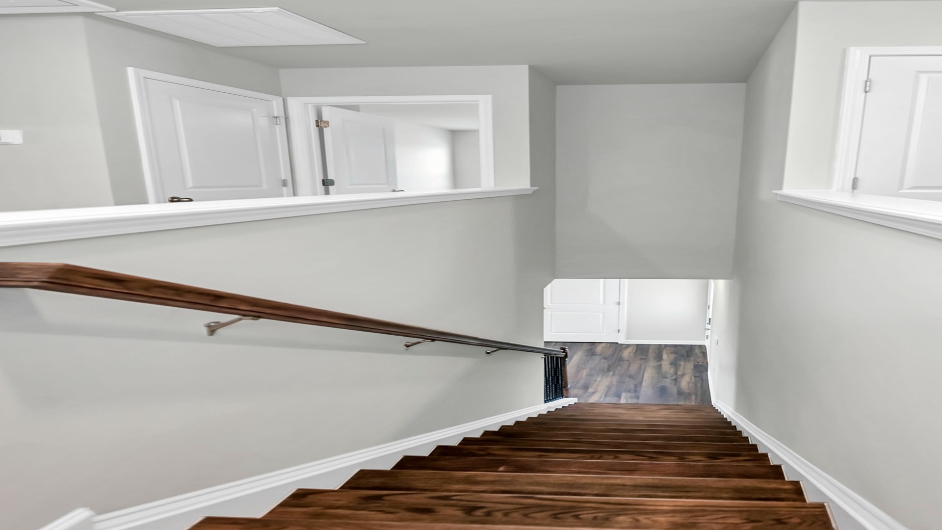 The stairway to upstairs is oak tread.