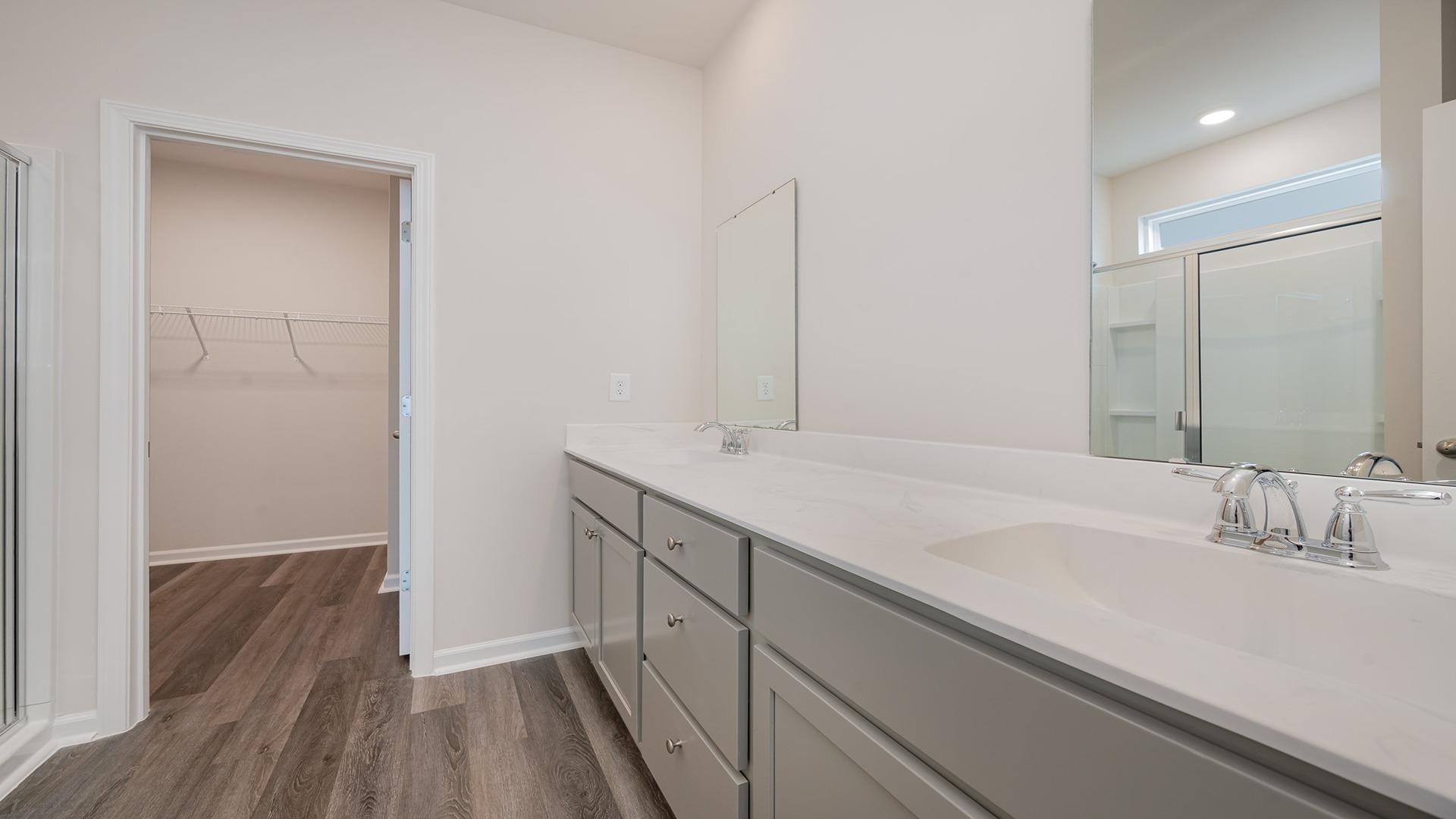 Primary bathroom double vanity