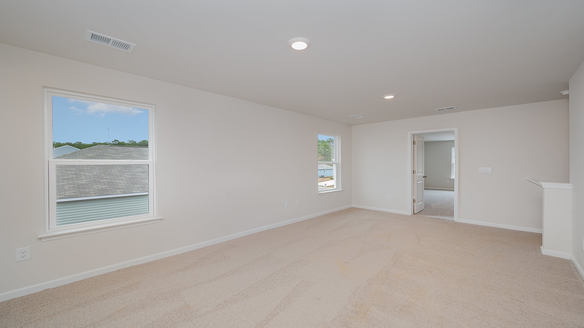Large upstairs loft with several windows for light