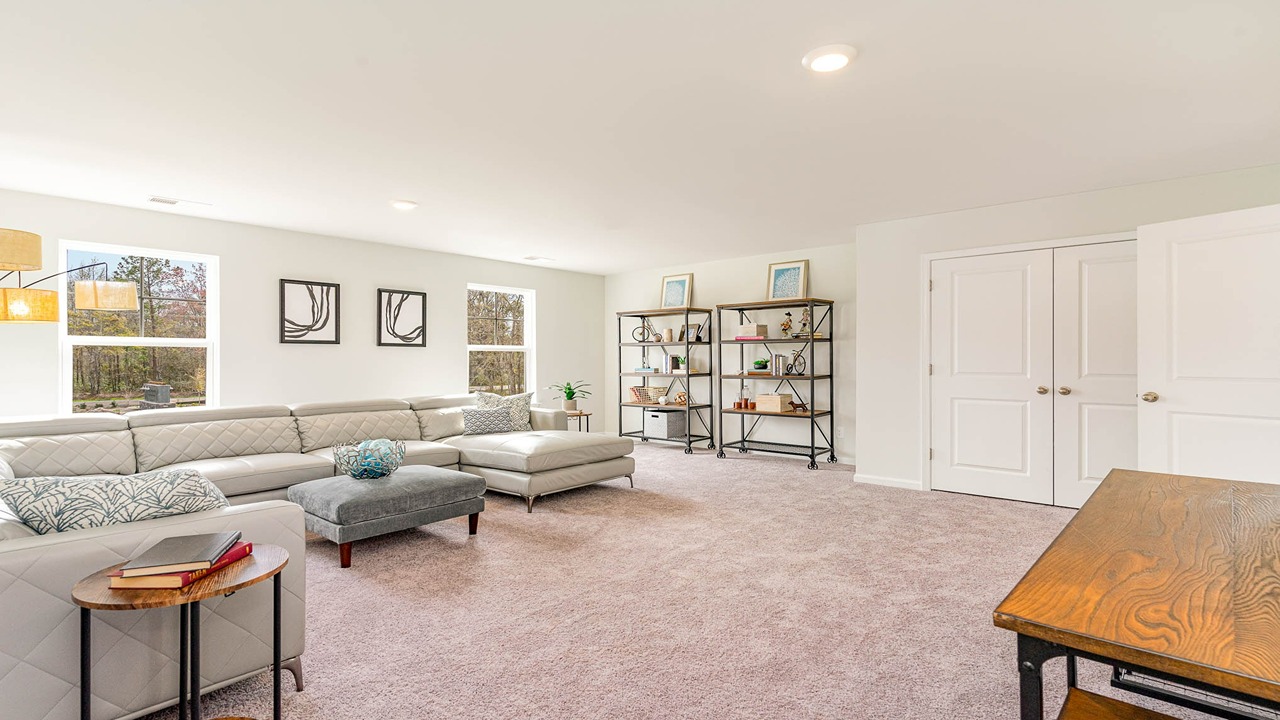 There is a bonus room upstairs that could be used as a game room or additional bedroom.